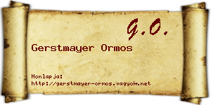 Gerstmayer Ormos névjegykártya
